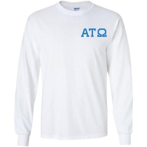 Alpha Tau Omega ATO Flag Long Sleeve T-Shirt(White)
