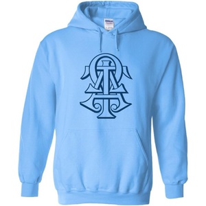 Greekgear Alpha Tau Omega ATO Cross Hooded Sweatshirt(Light Blue)