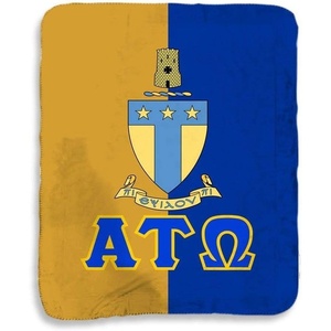 Greekgear Alpha Tau Omega ATO Two Tone Sherpa Lap Blanket