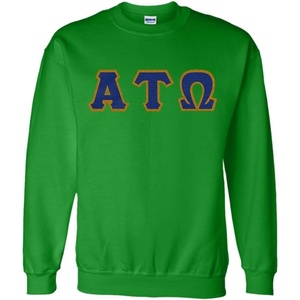 Greekgear Alpha Tau Omega Lettered Crewneck(Irish Green)