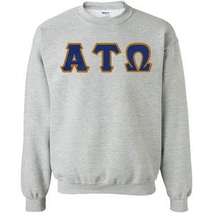 Greekgear Alpha Tau Omega Lettered Crewneck(Sports Grey)