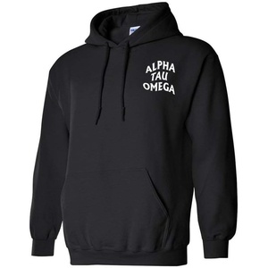Greekgear Alpha Tau Omega Social Hooded Sweatshirt(Black)