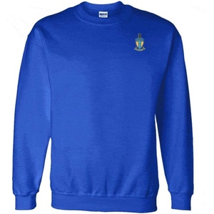 Greekgear Alpha Tau Omega World Famous Crest – Shield PATCH Crewneck Sweatshirt(Royal Blue)