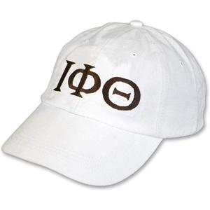 Greekgear Iota Phi Theta Letter Hat(White/Brown)
