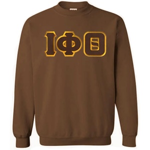 Greekgear Iota Phi Theta Lettered Crewneck(Chocolate Brown)