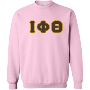 Greekgear Iota Phi Theta Lettered Crewneck(Light Pink)