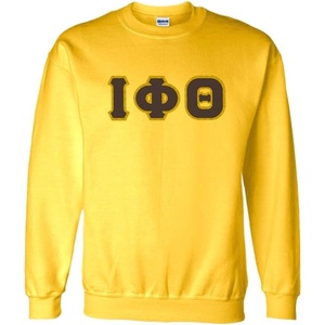 Greekgear Iota Phi Theta Lettered Crewneck(Yellow)