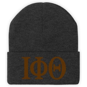 Greekgear Iota Phi Theta Lettered Knit Beanie(Black)