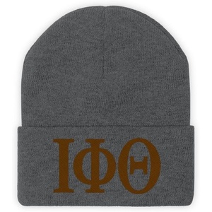 Greekgear Iota Phi Theta Lettered Knit Beanie(Graphite Heather)
