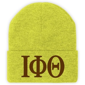Greekgear Iota Phi Theta Lettered Knit Beanie(Neon Yellow)