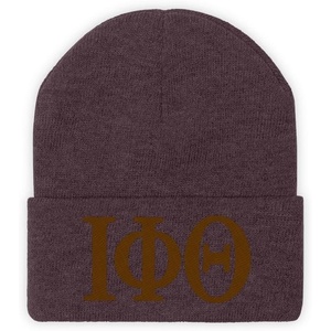 Greekgear Iota Phi Theta Lettered Knit Beanie(Purple)