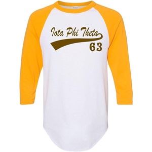 Greekgear Iota Phi Theta Tail Year Raglan(White W/Gold)