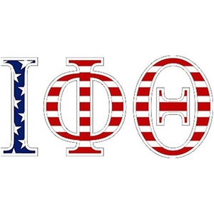 Iota Phi Theta American Flag Greek Letter Sticker – 2.5″ Tall
