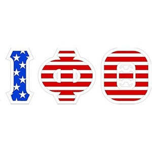 Iota Phi Theta American Flag Greek Letter Sticker