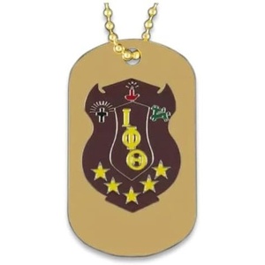 Iota Phi Theta Gold Double-Sided Dog Tag W/Chain