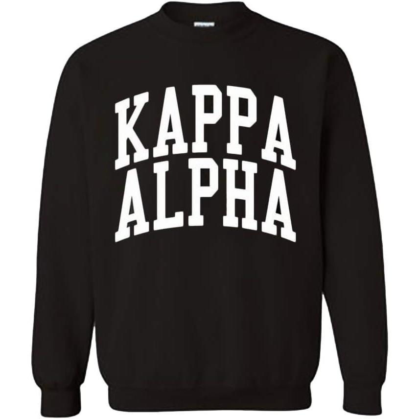 image:imageGreekgear Mens Kappa Alpha BIG TEXT Crewneck Sweatshirt BlackBlack