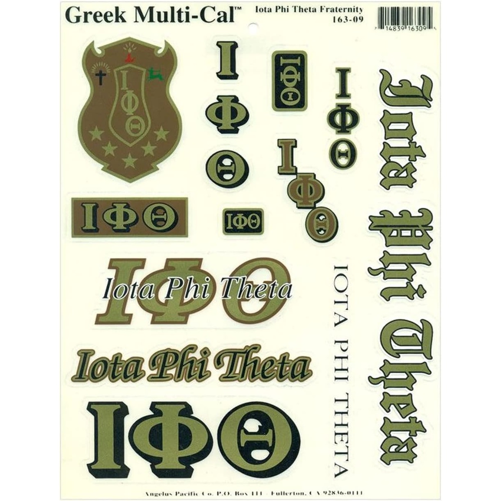 image:imageIota Phi Theta Multi Greek Decal Sticker Sheet