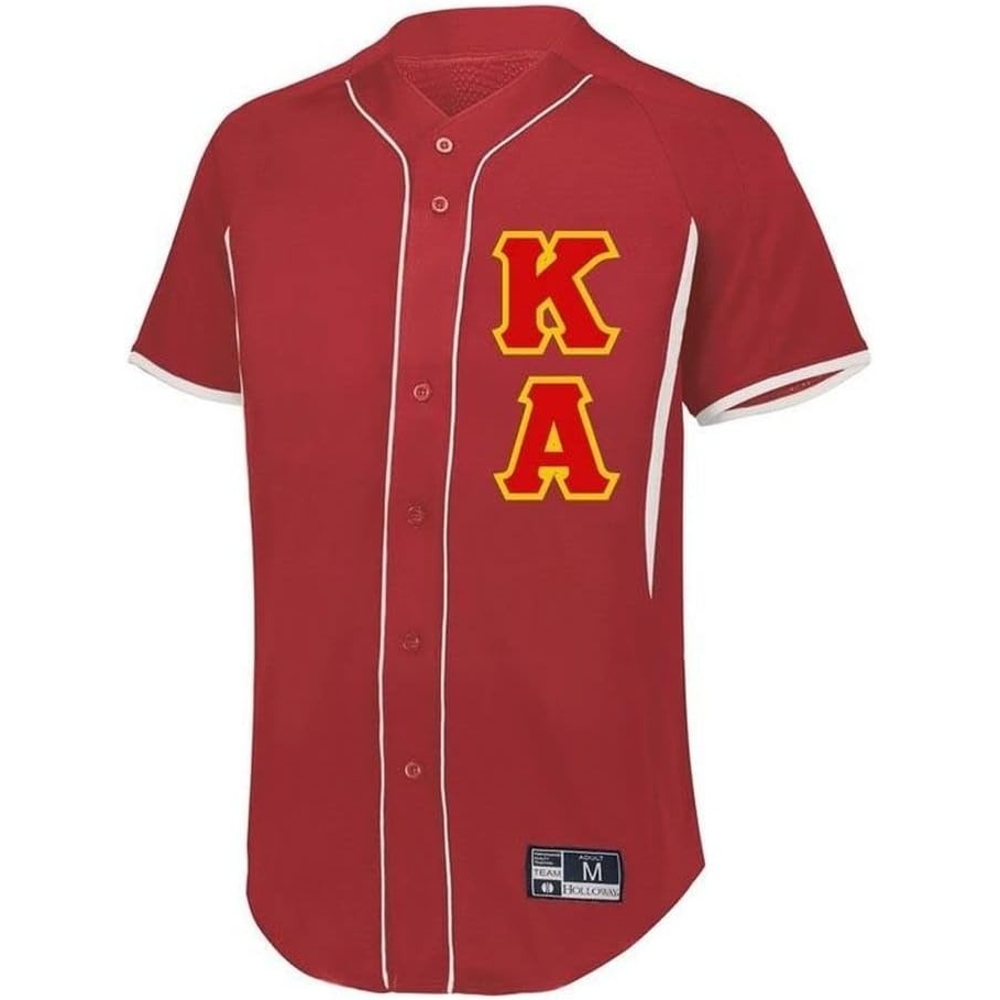 image:imageKappa Alpha Lettered Baseball JerseyScarletWhite
