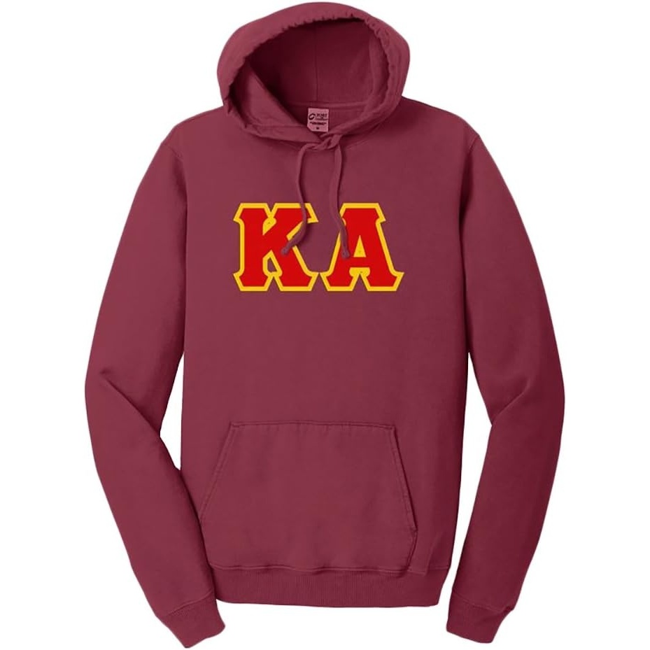 image:imageKappa Alpha PigmentDyed Lettered Hooded SweatshirtMerlot