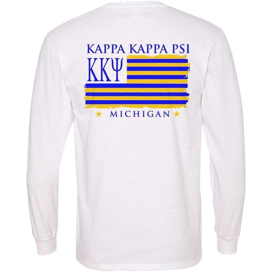 image:imageKappa Kappa Psi Stripes Long Sleeve TShirtWhite