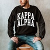 Greekgear Men’s Kappa Alpha BIG TEXT Crewneck Sweatshirt Black(Black)