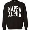 Greekgear Men’s Kappa Alpha BIG TEXT Crewneck Sweatshirt Black(Black)