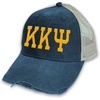 Kappa Kappa Psi Distressed Trucker Hat(Navy/ Tan)