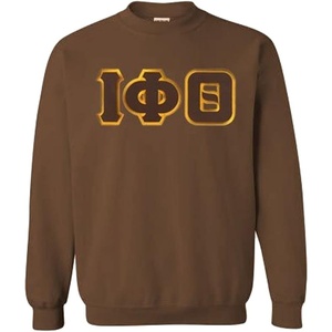 Greekgear Iota Phi Theta Lettered Crewneck(Brown)