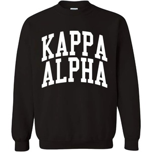 Greekgear Men’s Kappa Alpha BIG TEXT Crewneck Sweatshirt Black(Black)