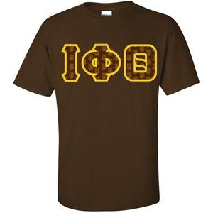 Iota Phi Theta Fraternity Crest – Shield Twill Letter Tee(Brown)