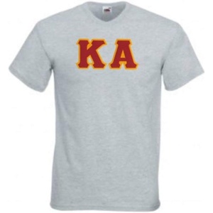 Kappa Alpha Lettered V-Neck T-Shirt(Sports Grey)