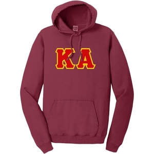 Kappa Alpha Pigment-Dyed Lettered Hooded Sweatshirt(Merlot)