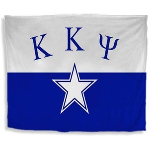 Kappa Kappa Psi Flag Giant Velveteen Blanket White/Royal Blue w/Royal Blue Imprint Color(White/Royal Blue W/Royal Blue Imprint Color)