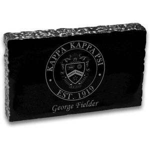 Kappa Kappa Psi Marble Paperweight Black w/White Imprint Color(Black W/White Imprint Color)