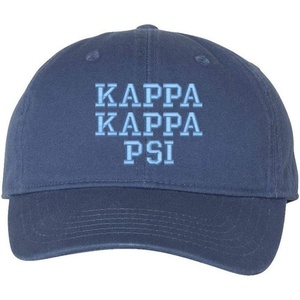 Kappa Kappa Psi Pigment Dyed Baseball Cap(Navy W/Light Blue Thread Color)
