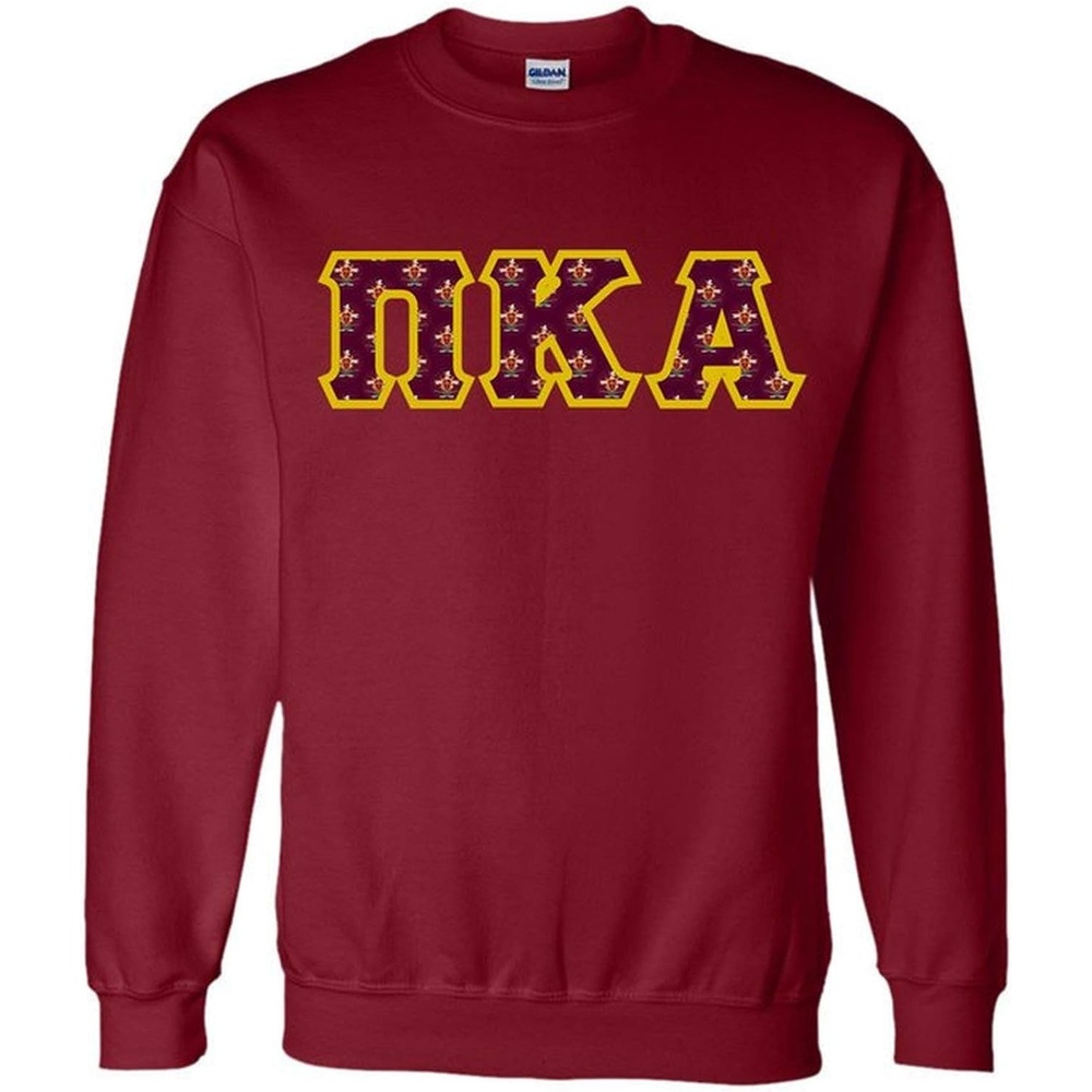 image:imagePI Kappa Alpha Pike Fraternity Crest Twill Letter Crewneck SweatshirtMaroon