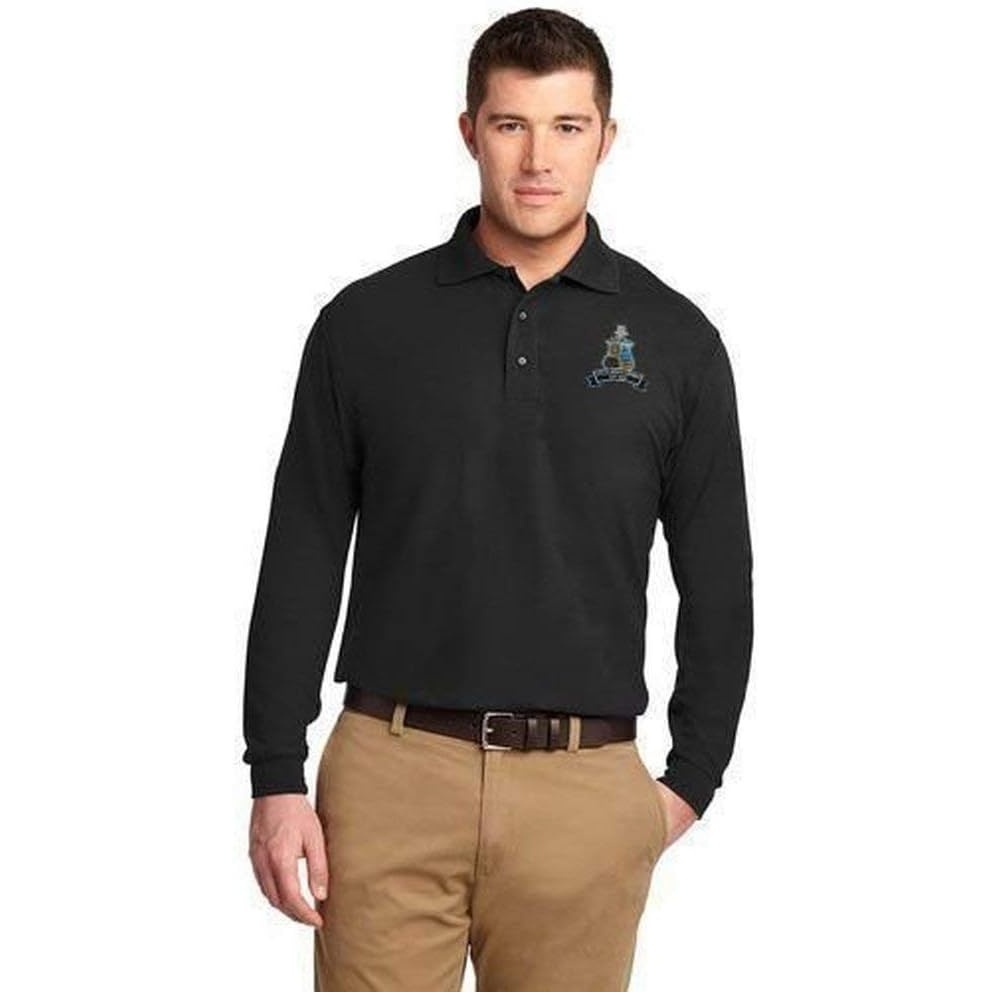 image:imagePhi Kappa Sigma Crest Shield Emblem Long Sleeve PoloBlack