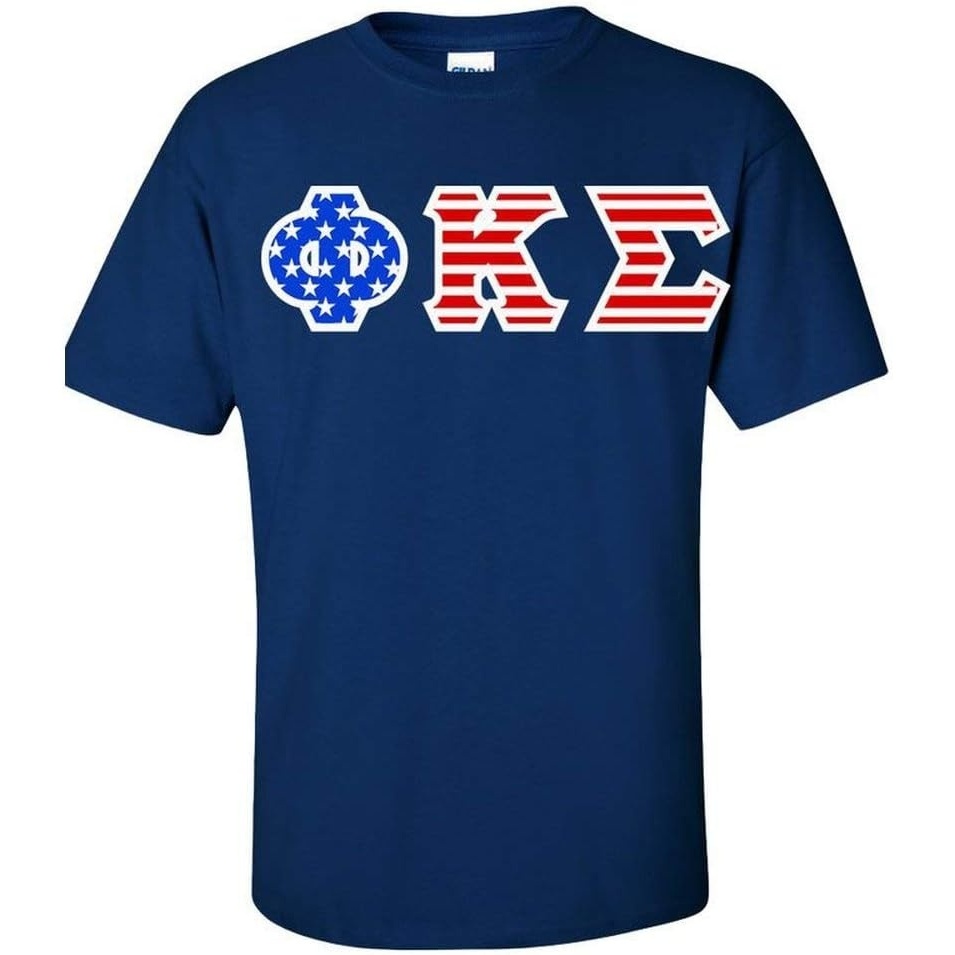 image:imagePhi Kappa Sigma Greek Letter American Flag TeeRoyal Blue