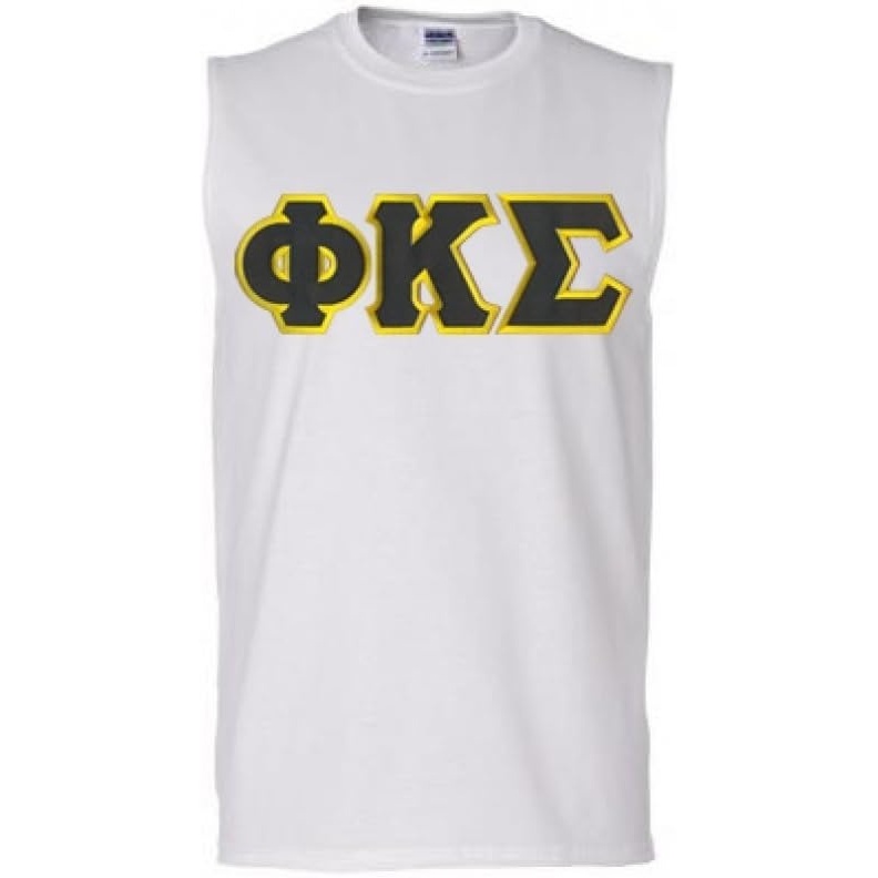 image:imagePhi Kappa Sigma Lettered Sleeveless TeeWhite