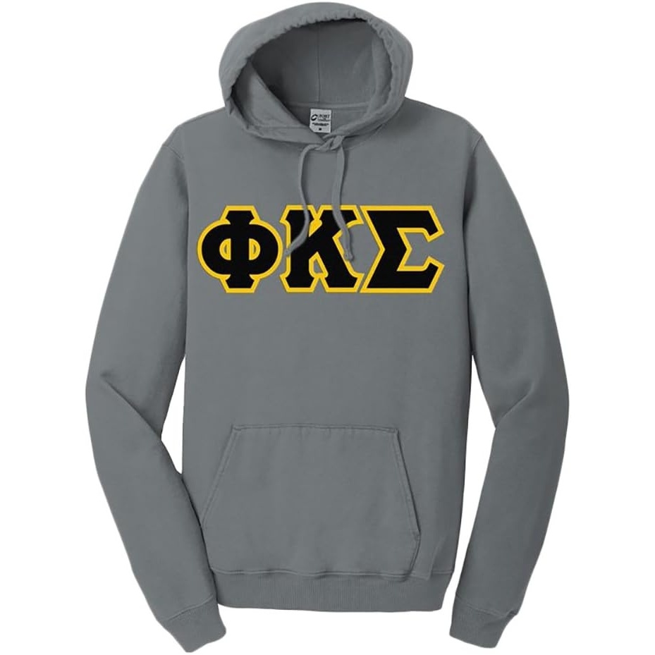 image:imagePhi Kappa Sigma PigmentDyed Lettered Hooded SweatshirtPewter