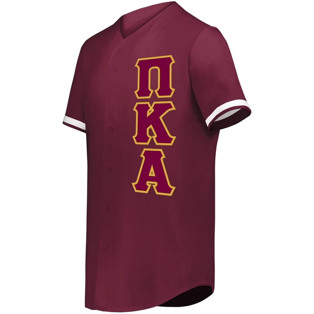 image:imagePi Kappa Alpha Pike Lettered Baseball JerseyMaroonWhite