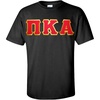 Men’s Pi Kappa Alpha Fraternity Greek Lettered Short Sleeve T-Shirt(Black)