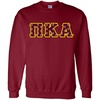 PI Kappa Alpha Pike Fraternity Crest Twill Letter Crewneck Sweatshirt(Maroon)