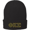 Phi Kappa Sigma Big Greek Lettered Knit Cap Black