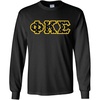 Phi Kappa Sigma Fraternity Crest Twill Letter Longsleeve Tee(Black)