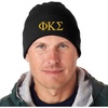 Phi Kappa Sigma Greek Letter Knit Cap(Black W/Light Gold Thread Color)