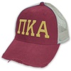 Pi Kappa Alpha Pike Distressed Trucker Hat Burgundy/Tan