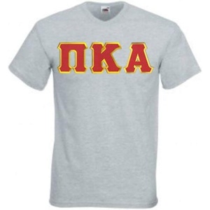 Greekgear Pi Kappa Alpha Pike Lettered V-Neck T-Shirt(Sports Grey)