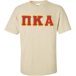 Men’s Pi Kappa Alpha Fraternity Greek Lettered Short Sleeve T-Shirt(Natural)