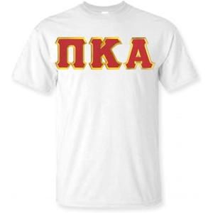 Men’s Pi Kappa Alpha Fraternity Greek Lettered Short Sleeve T-Shirt(White)